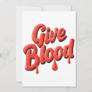 World Blood Donor Day-Give Blood text for awarenes Holiday Card