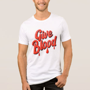 World Blood Donor Day-Give Blood text for awarenes Tri-Blend Shirt