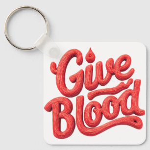 World Blood Donor Day - Glossy Blood Donation Text Key Ring