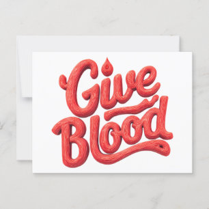 World Blood Donor Day - Glossy Blood Donation Text Postcard