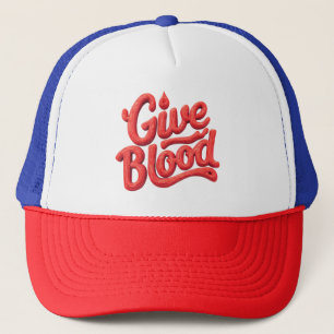 World Blood Donor Day - Glossy Blood Donation Text Trucker Hat