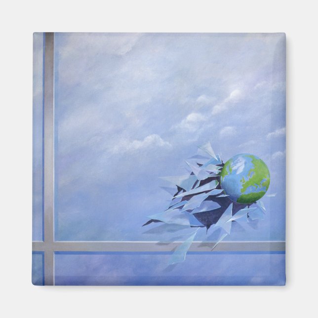 World Breaking Glass Magnet (Front)