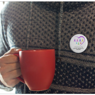 World Cancer Awareness Day Promotional  6 Cm Round Badge
