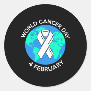 World Cancer Day 4. February 3  Classic Round Sticker