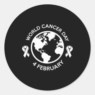 World Cancer Day 4. February 4  Classic Round Sticker