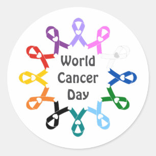 World Cancer Day Breast Lung Colon Liver Prostate Classic Round Sticker