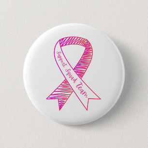 World Cancer Day Support Squad Team Breast Cancer 6 Cm Round Badge