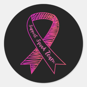 World Cancer Day Support Squad Team Breast Cancer Classic Round Sticker