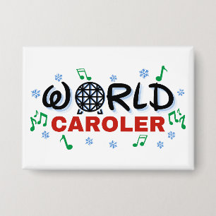 World Caroler with Green Music Notes and Blue Snow