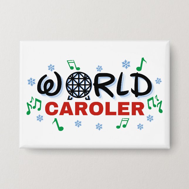World Caroler with Green Music Notes and Blue Snow (Front)