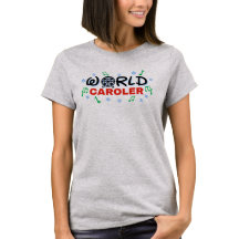 World Caroler with Green Music Notes and Blue Snow