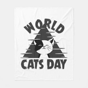 World Cats Day Fleece Blanket