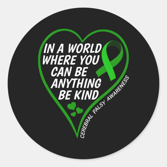 World Cerebral Palsy Day Be Kind Cerebral Palsy Aw Classic Round Sticker (Front)