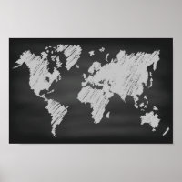 World Chalkboard Map
