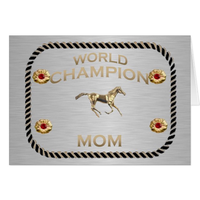 World Champion Mum Greeting Card (Front Horizontal)