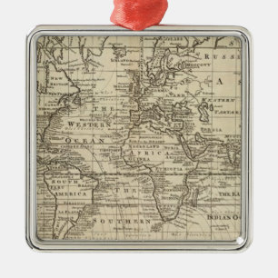 World Chart Metal Tree Decoration