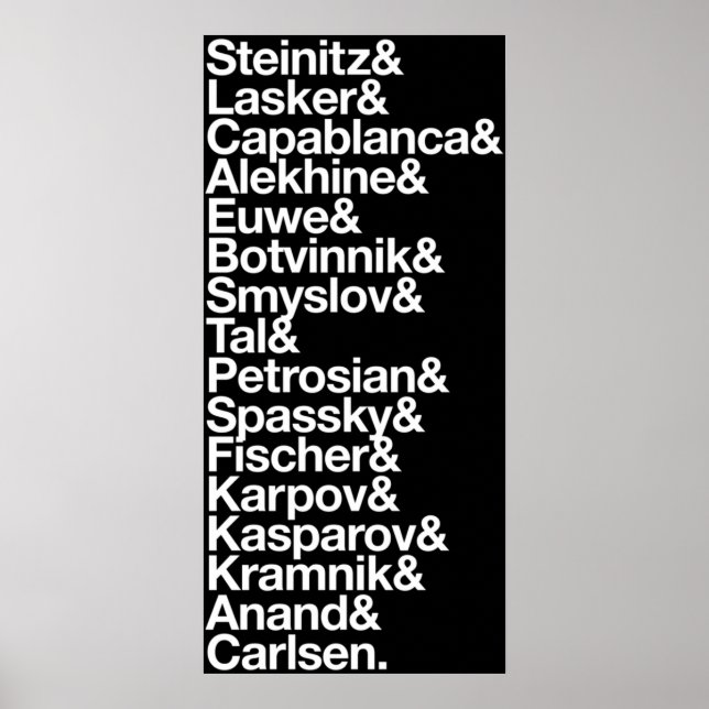 World Chess Champions Poster (Front)