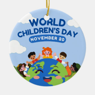 World Children’s Day November 20 Ceramic Tree Decoration