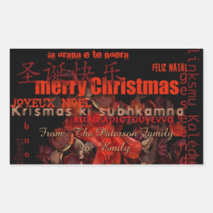 World Christmas Feliz Navidad Personalised Sticker