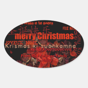 World Christmas Feliz Navidad Personalised Sticker