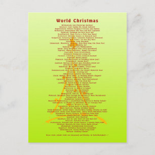 World Christmas + your background Holiday Postcard