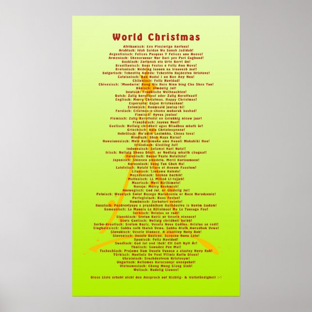 World Christmas + your background Poster (Front)