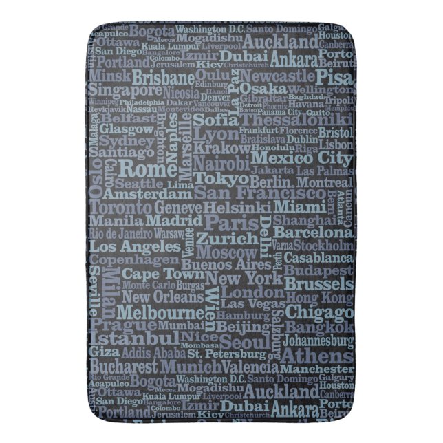 World Cities bath mats (Front Vertical)