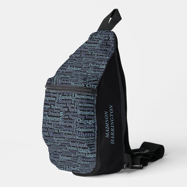 World Cities custom name Sling Bag (Right Corner)