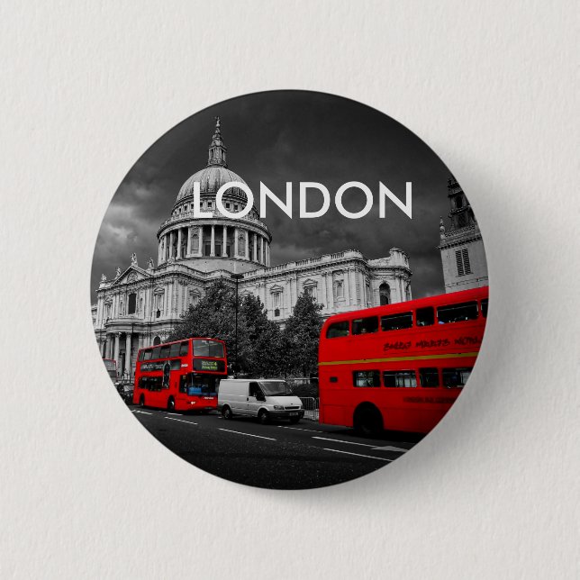 World Cities - London 6 Cm Round Badge (Front)