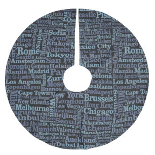 World Cities tree skirt