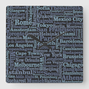 World Cities wall clocks