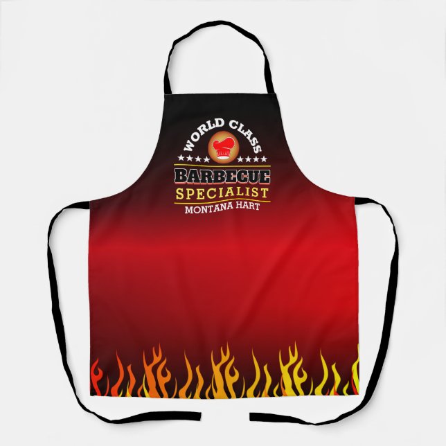 World Class BARBECUE Specialist Gradient and Flame Apron (Front)