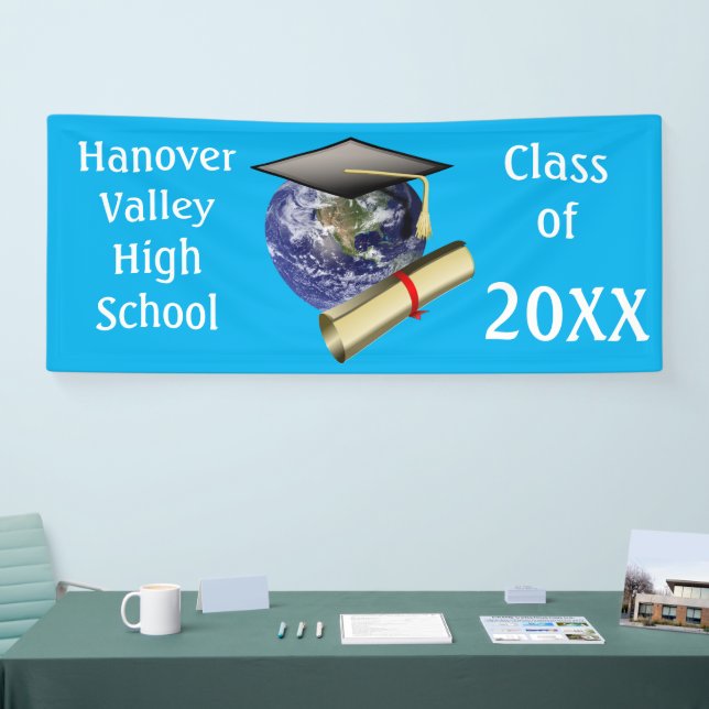 World Class Grad Cap Diploma Graduation Banner (Tradeshow)
