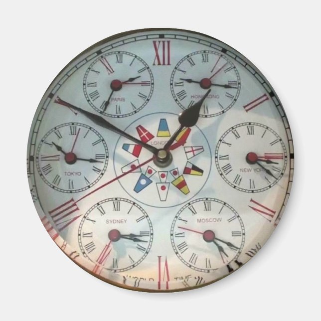 World Clock image  Standard, 2¼ Inch Round Magnet (Front)