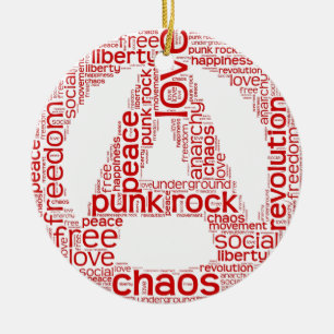 World cloud in anarchy shape ceramic tree decoration