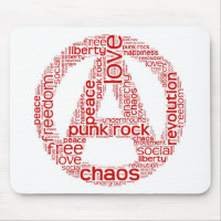World cloud in anarchy shape