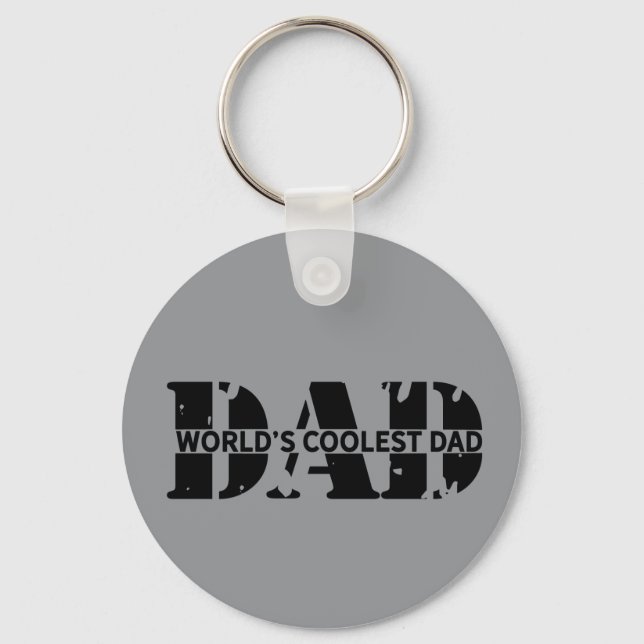 World Coolest Dad Grey Key Ring (Front)