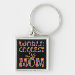 World Coolest Mum black Key Ring