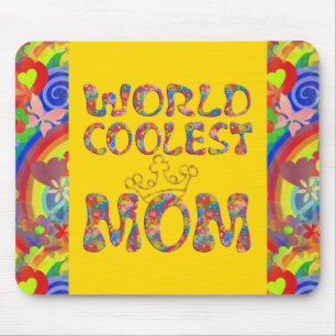 World Coolest Mum flower power Mouse Mat