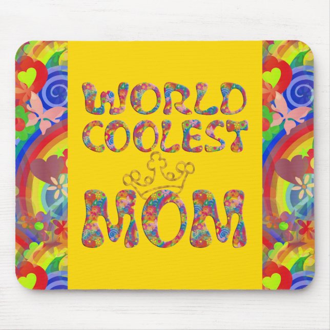 World Coolest Mum | flower power Mouse Mat (Front)
