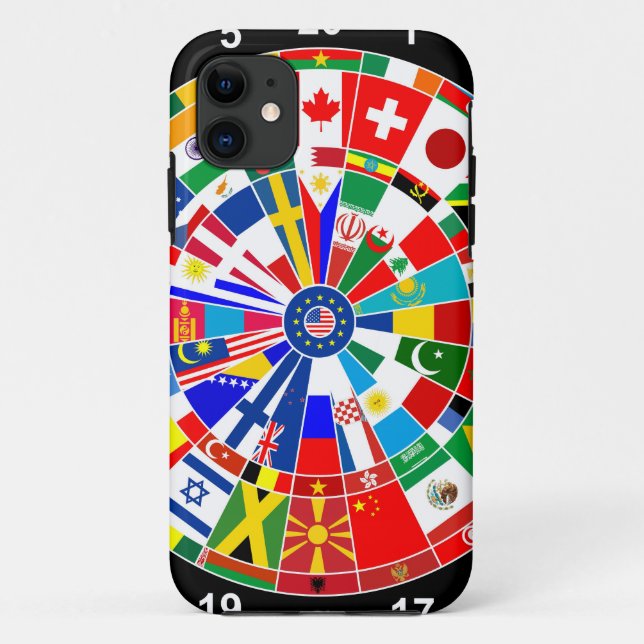 world country flag darts board game travel bulls-e Case-Mate iPhone case (Back)