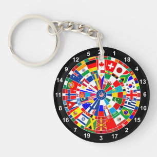 world country flag darts board game travel bulls-e key ring