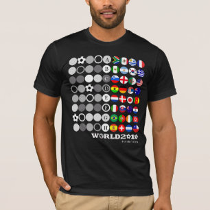 World Cup 2010 Black T-Shirt Circle Group Flag