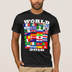 World Cup 2010 Flag Group A-H Black T-Shirt