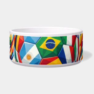 World Cup 2026 Nations Flag Soccer Ball Pet Bowl
