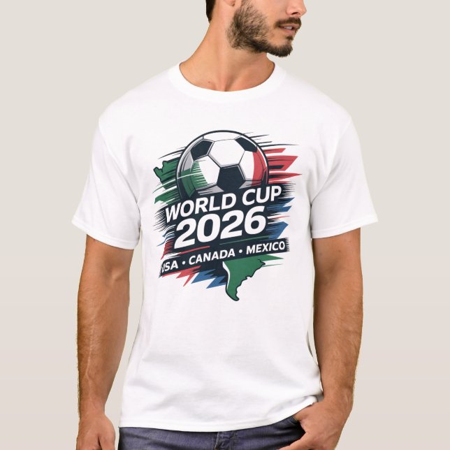 World Cup 2026 USA Canada Mexico Football T-Shirt  (Front)