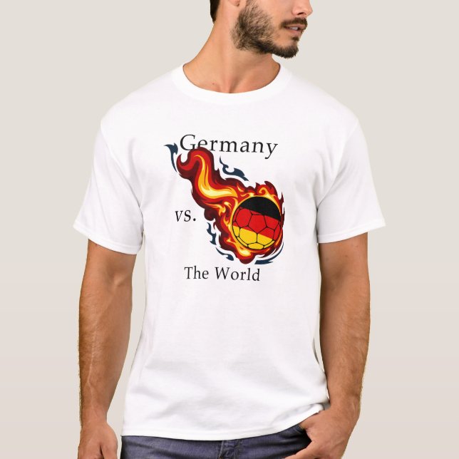 World Cup - Germany vs. The World Flaming Football T-Shirt (Front)