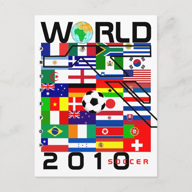 World Cup Soccer 2010 All Team Flags Postcard (Front)