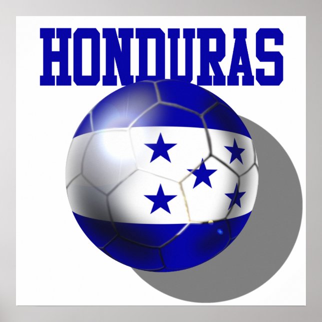 World Cup Soccer Brazil 2014 Honduras flag ball Poster (Front)