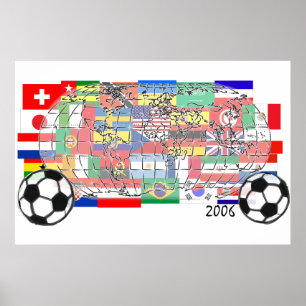 World Cup Soccer Globe Poster